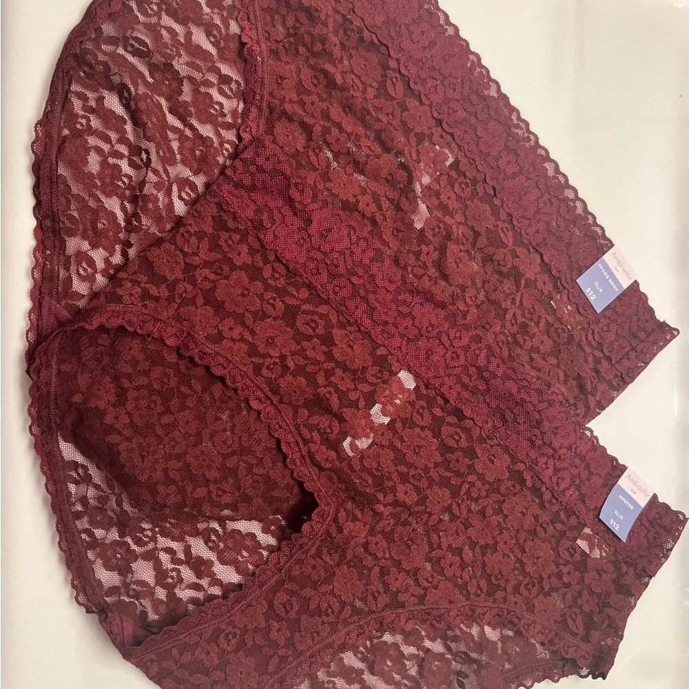 2 pair Ambrielle lace panties - coordinate w/ Torrid Bra - Zinfandel